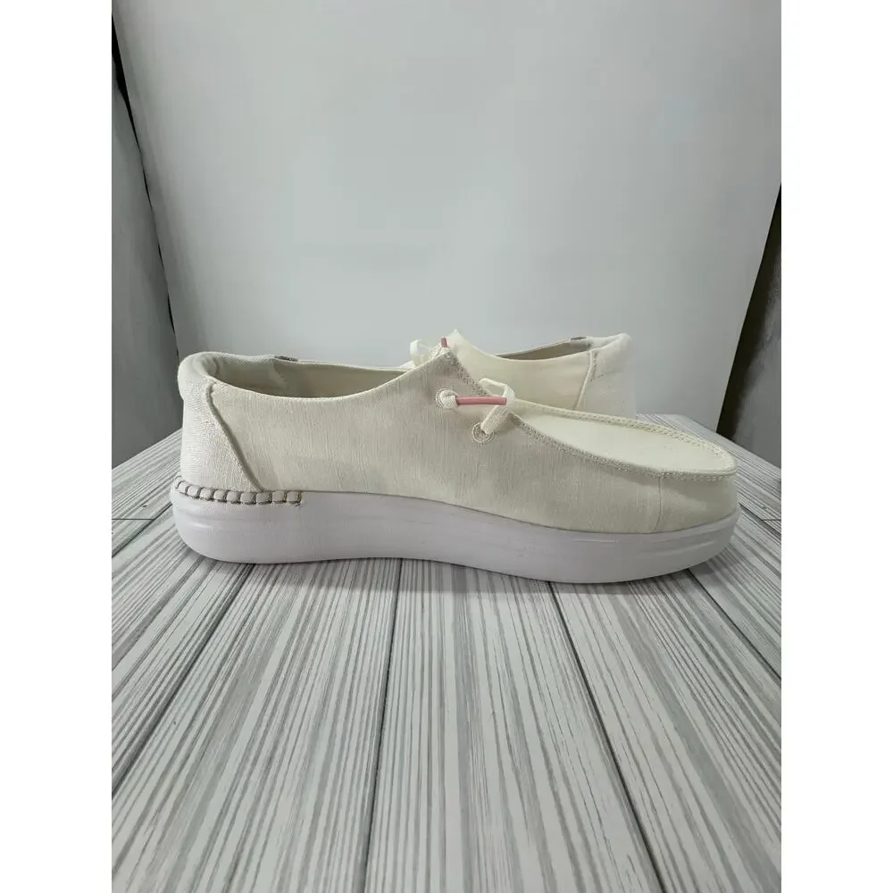 Hey Dude Wendy Rise Women's Shoes Spark White W9 Lightweight Casual Slip-On New - Picture 7 of 9